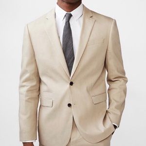 EXPRESS Mens Slim Fit khaki wool/linen blend jacket 38R